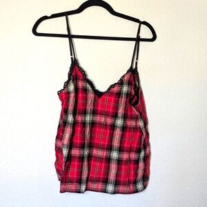 Victorias Secret Plaid Red and Black Women's Top